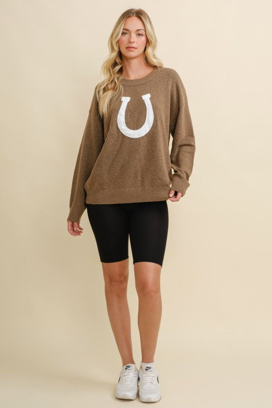THE HORSESHOE SWEATER - BROWN - PRE-ORDER