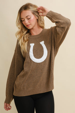THE HORSESHOE SWEATER - BROWN - PRE-ORDER