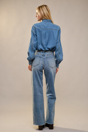 THE GABLES BOW TIE DENIM SHIRT