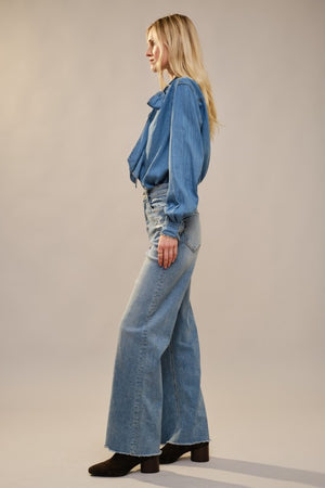 THE GABLES BOW TIE DENIM SHIRT