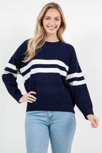 THE CLUBHOUSE CREW NECK SWEATER - NAVY