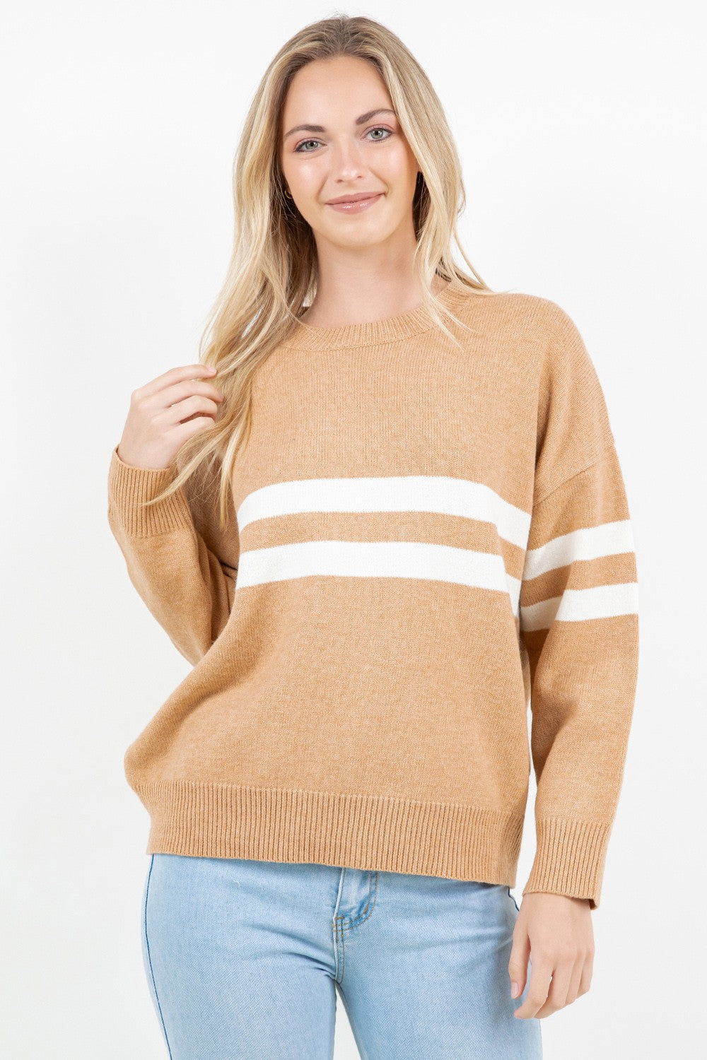 THE CLUBHOUSE CREW NECK SWEATER - CAMEL