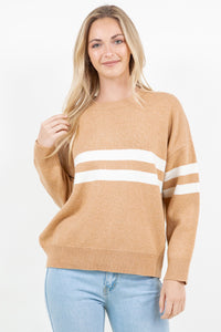 THE CLUBHOUSE CREW NECK SWEATER - CAMEL