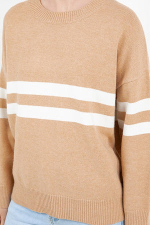 THE CLUBHOUSE CREW NECK SWEATER - CAMEL