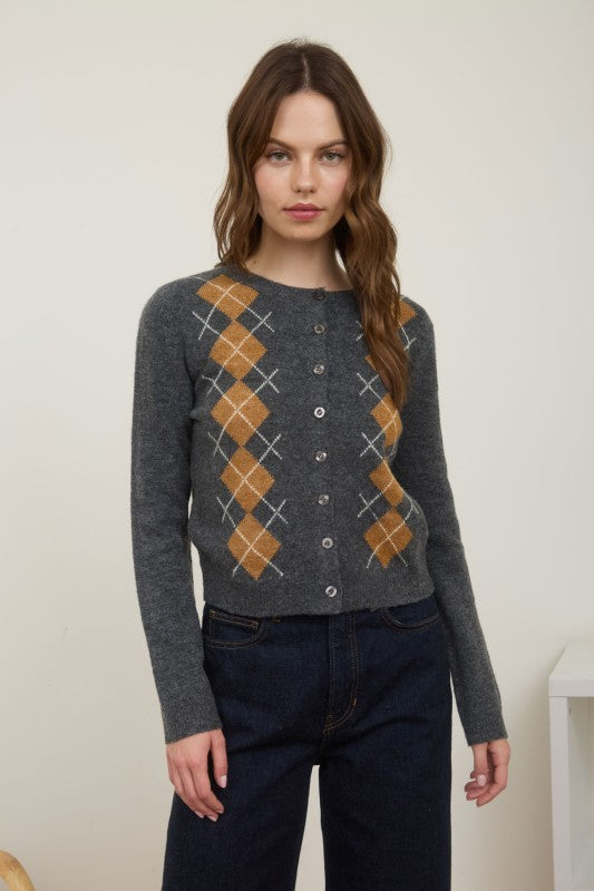 THE CLASSIC ARGYLE CARDIGAN KNIT
