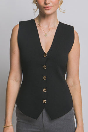 THE FRENCH RIVIERA SLEEVELESS KNIT VEST
