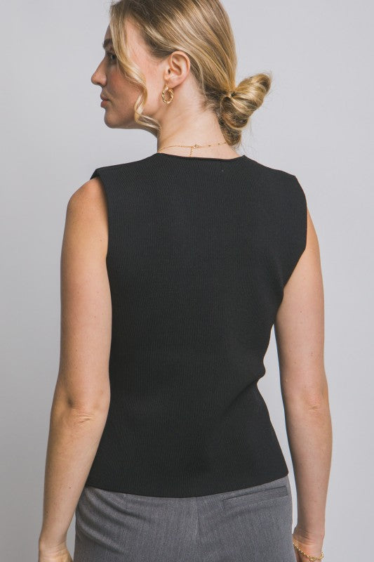THE FRENCH RIVIERA SLEEVELESS KNIT VEST