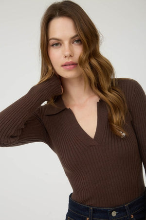 THE CHEVAL POLO KNIT - CHOCOLATE