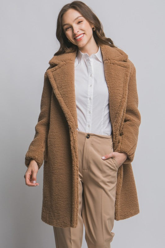 THE BEARY COSY OVERSIZED JACKET - CAMEL
