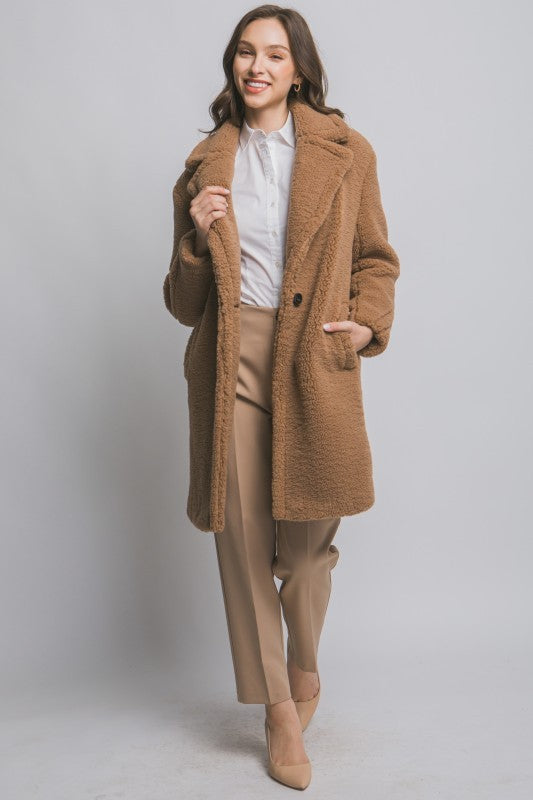 THE BEARY COSY OVERSIZED JACKET - CAMEL
