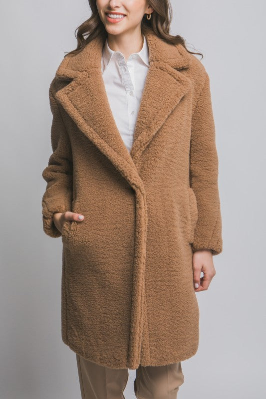 THE BEARY COSY OVERSIZED JACKET - CAMEL
