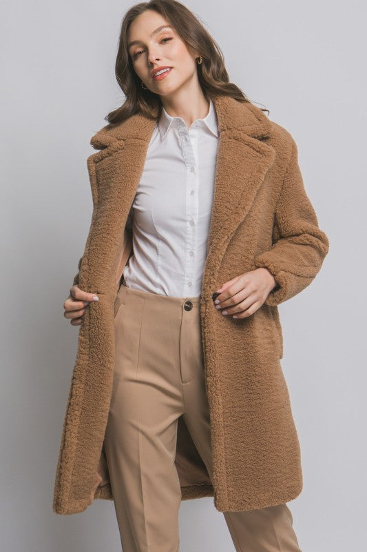 THE BEARY COSY OVERSIZED JACKET - CAMEL
