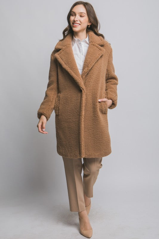THE BEARY COSY OVERSIZED JACKET - CAMEL