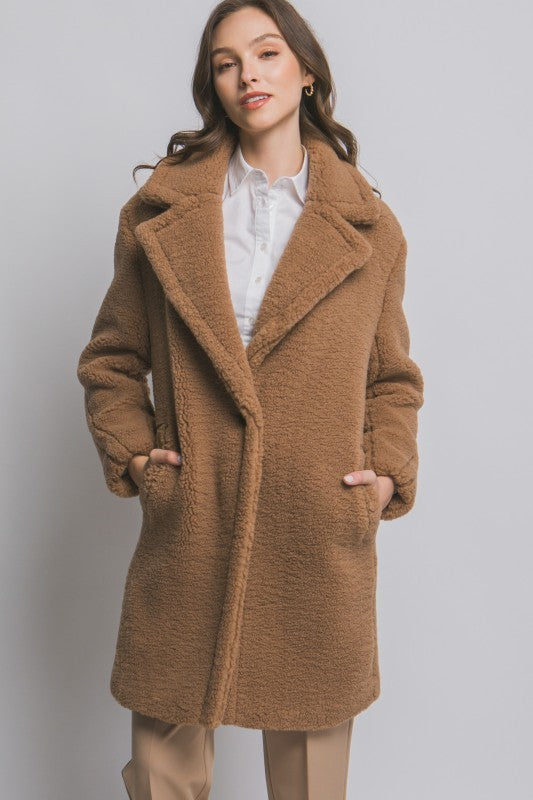 THE BEARY COSY OVERSIZED JACKET - CAMEL