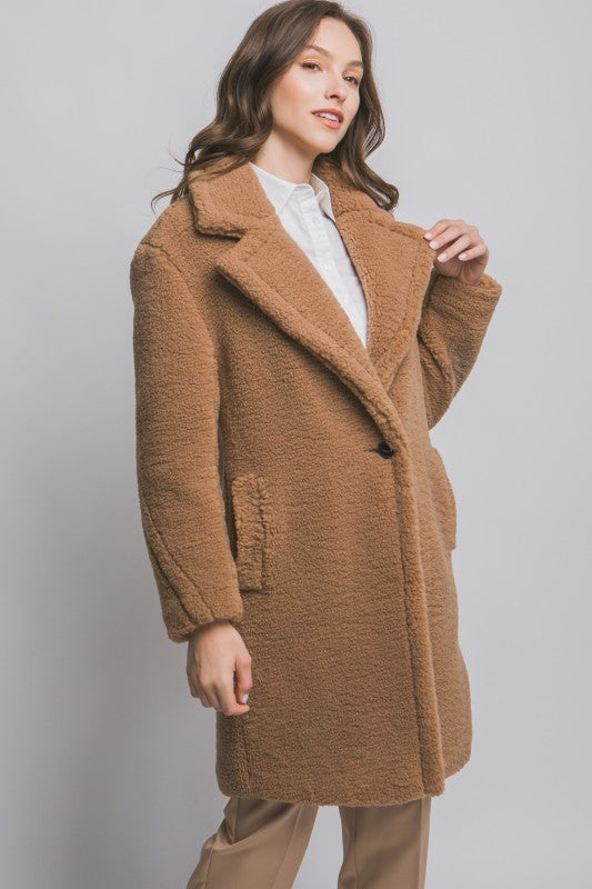 THE BEARY COSY OVERSIZED JACKET - CAMEL