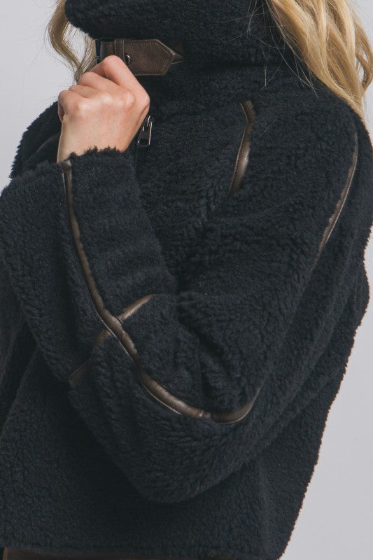 THE HANG IT UP FUZZY JACKET - BLACK