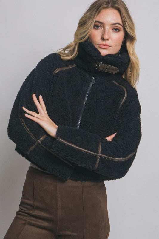 THE HANG IT UP FUZZY JACKET - BLACK