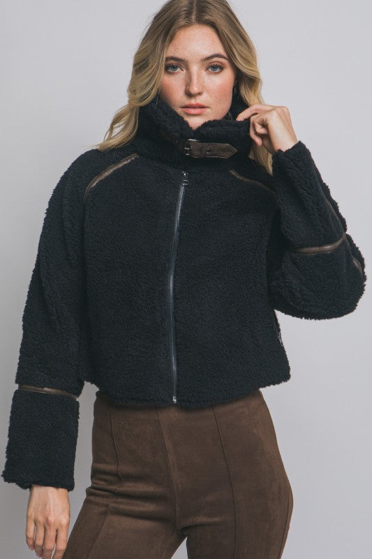 THE HANG IT UP FUZZY JACKET - BLACK