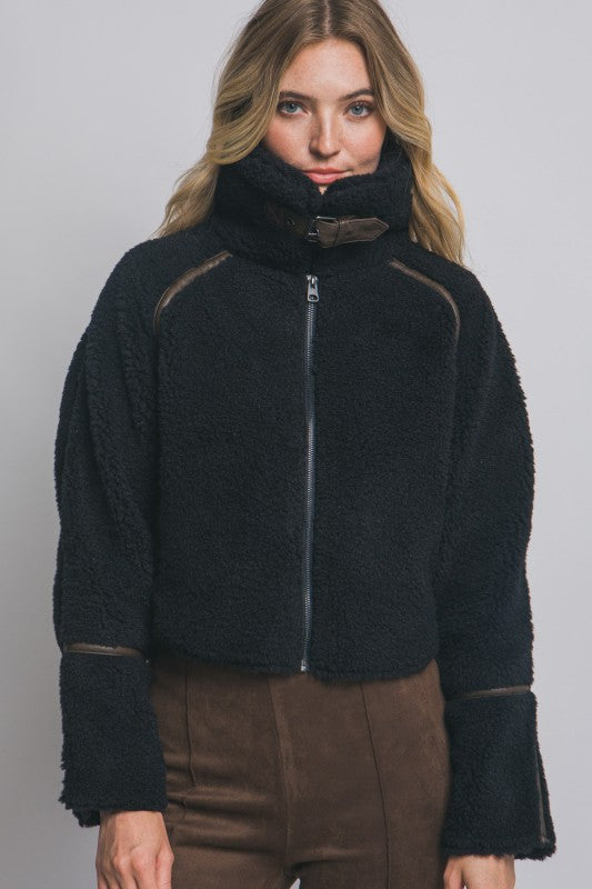 THE HANG IT UP FUZZY JACKET - BLACK