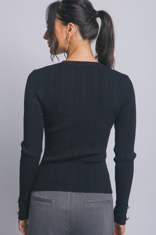 THE LOOK GOLD BUTTON BASIC - BLACK