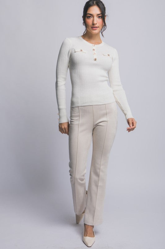 THE LOOK GOLD BUTTON BASIC - BLACK