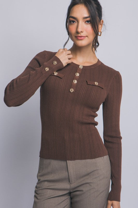 THE LOOK GOLD BUTTON BASIC - BLACK