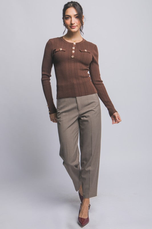 THE LOOK GOLD BUTTON BASIC - BLACK