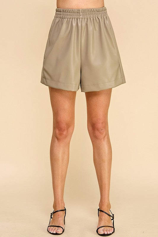 THE ESSENTIAL EDIT FAUX LEATHER SHORTS