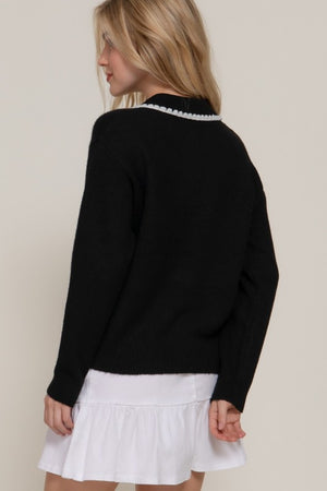 THE MERCI POLO KNIT - BLACK