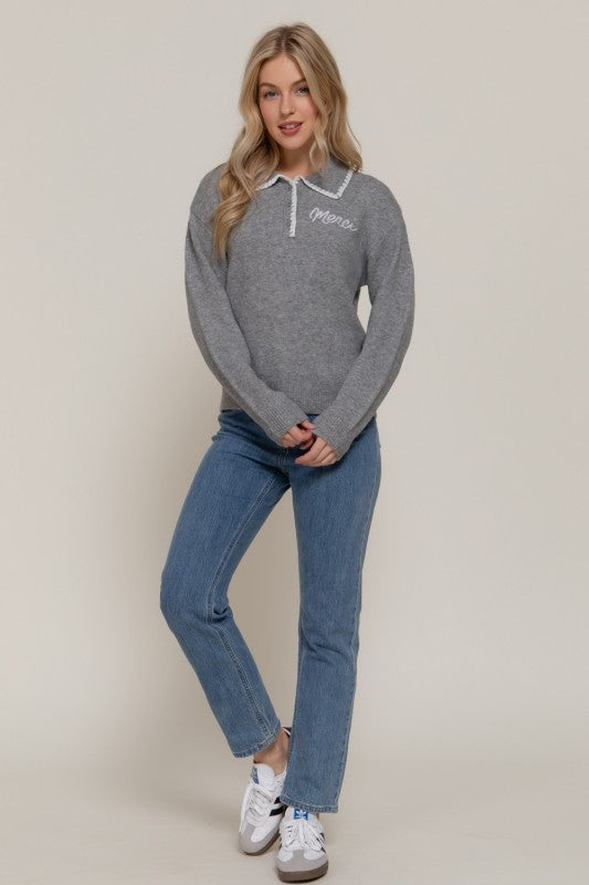 THE MERCI POLO KNIT - BLACK