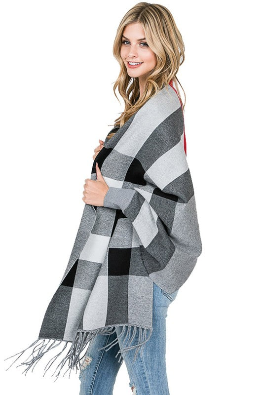 THE CHECKERS WRAP - TAUPE