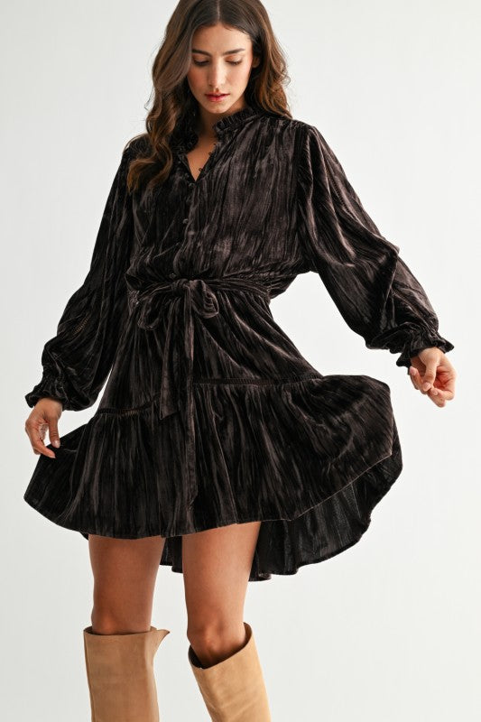 THE THOUGHTS VELVET DRESS