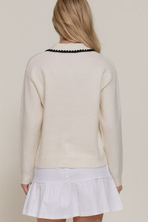 THE MERCI POLO KNIT - BLACK