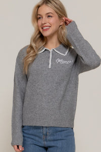 THE MERCI POLO KNIT - GREY
