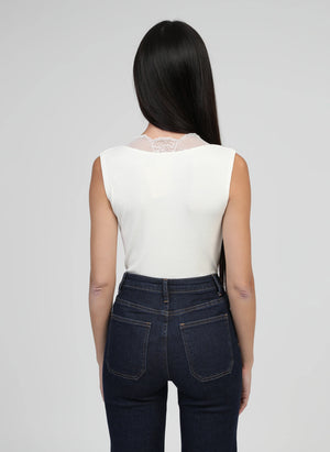 THE ESSENTIAL EDIT LACE TANK - BLACK