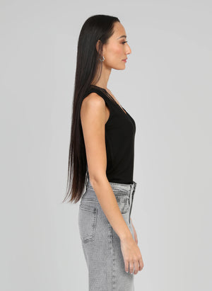 THE ESSENTIAL EDIT LACE TANK - BLACK