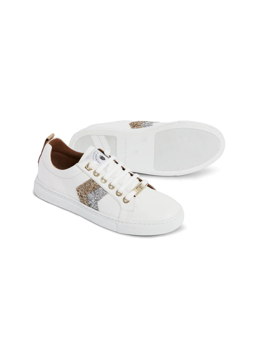 THE FAIRFAX & FAVOR ALEXANDRA SNEAKER - GOLD & SILVER GLITTER