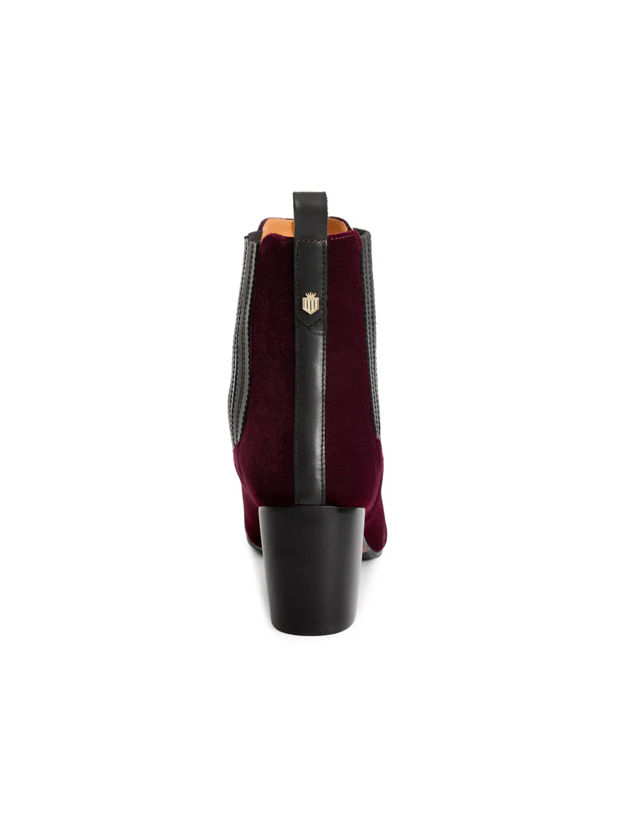 THE FAIRFAX & FAVOR ELECTRA VELVET BOOT - BURGUNDY - PRE-ORDER