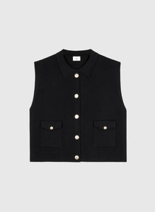THE RIVE DROITE SLEEVELESS KNIT - NAVY