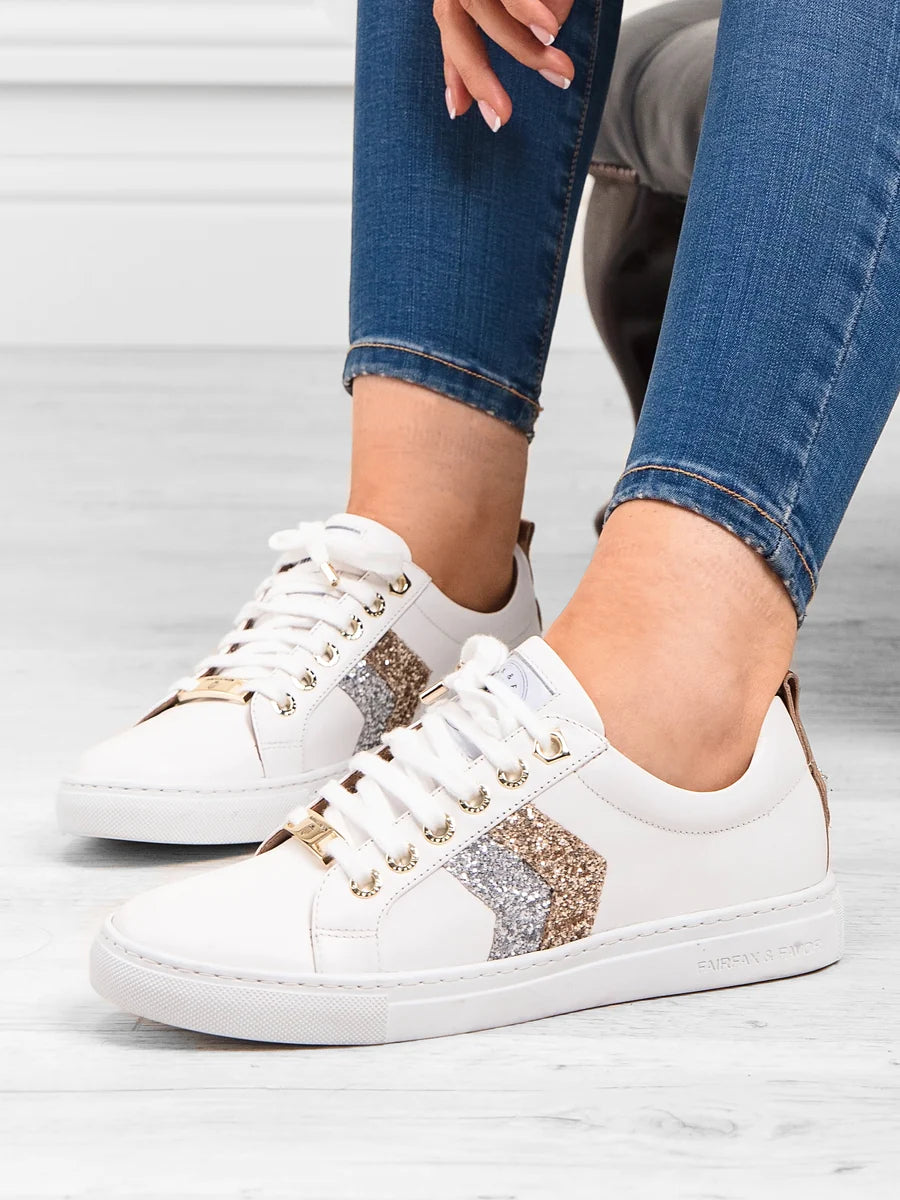 THE FAIRFAX & FAVOR ALEXANDRA SNEAKER - GOLD & SILVER GLITTER