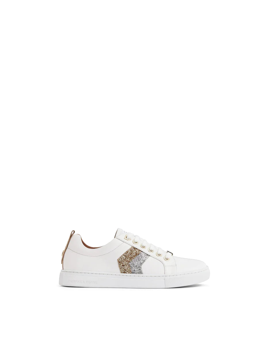 THE FAIRFAX & FAVOR ALEXANDRA SNEAKER - GOLD & SILVER GLITTER