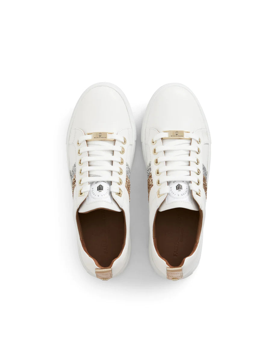 THE FAIRFAX & FAVOR ALEXANDRA SNEAKER - GOLD & SILVER GLITTER