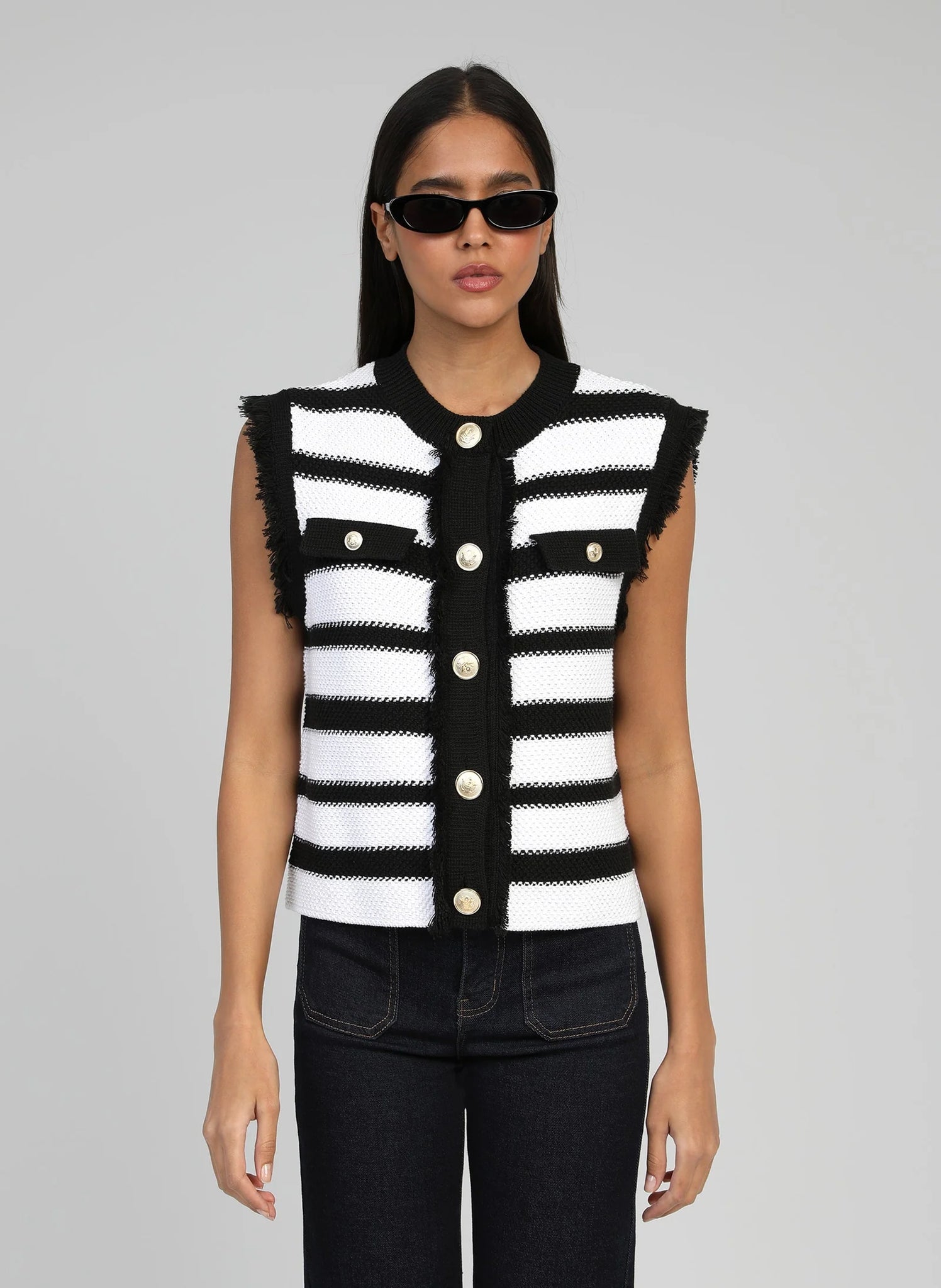 THE PORTER DETAIL KNIT - FRENCH STRIPE