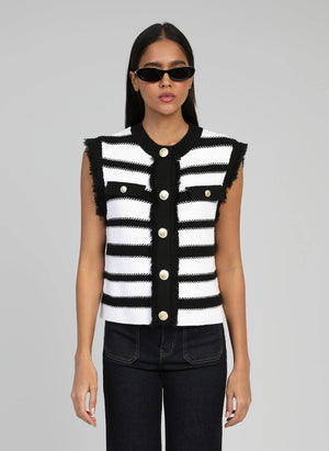 THE PORTER DETAIL KNIT - FRENCH STRIPE