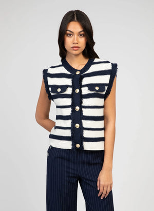 THE PORTER DETAIL KNIT - FRENCH STRIPE