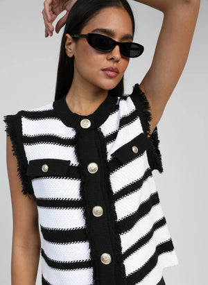 THE PORTER DETAIL KNIT - FRENCH STRIPE