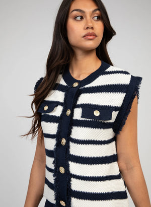 THE PORTER DETAIL KNIT - FRENCH STRIPE