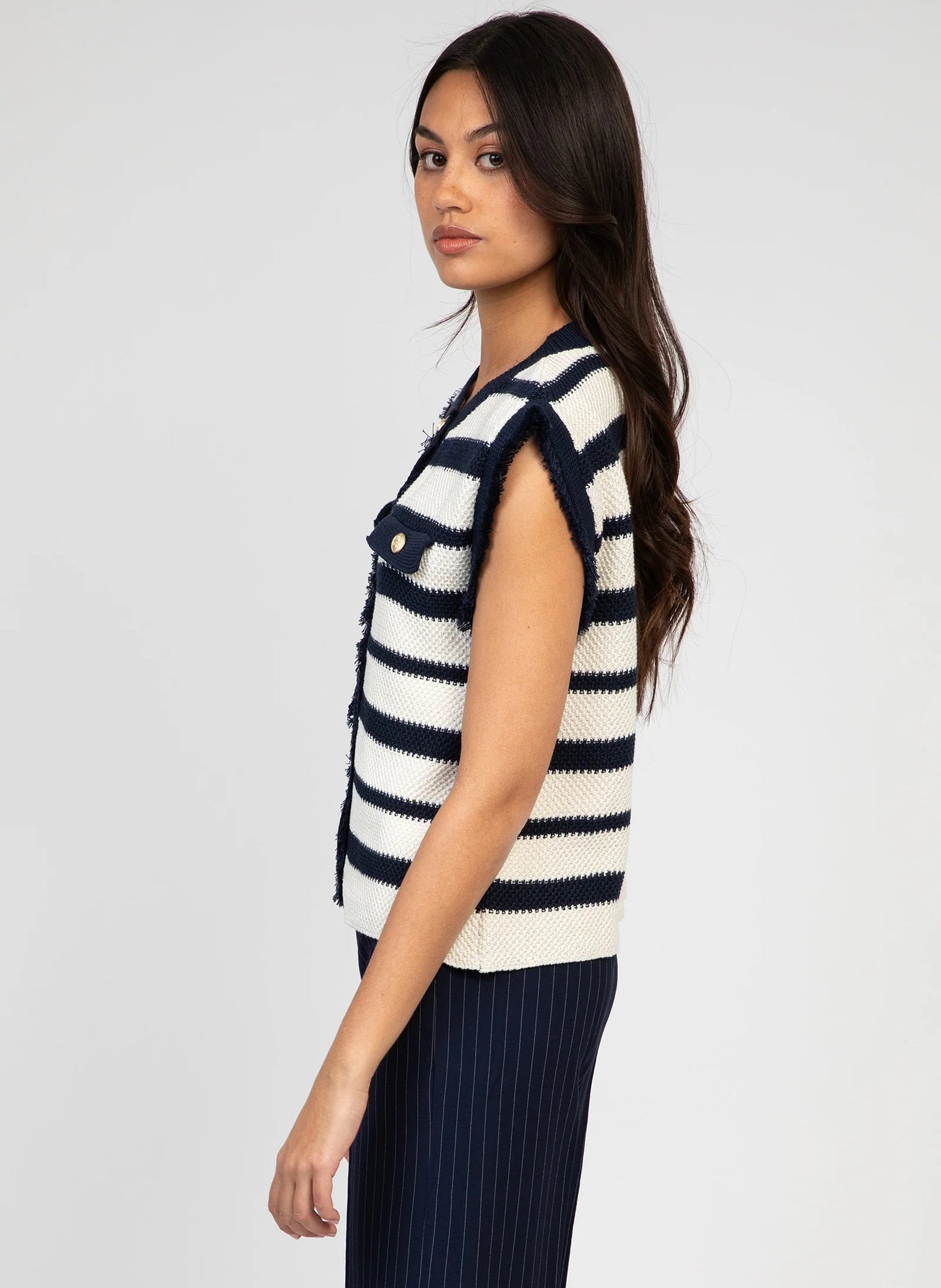 THE PORTER DETAIL KNIT - FRENCH STRIPE