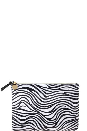 THE FAUX SURE CLUTCH - ZEBRA