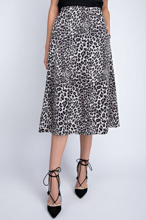 THE ENCHANTRESS LEOPARD MIDI SKIRT